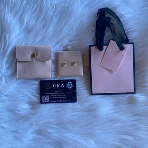 4 Ct TW Moissanite Solitaire Stud Earrings sterling silver platinum plat…